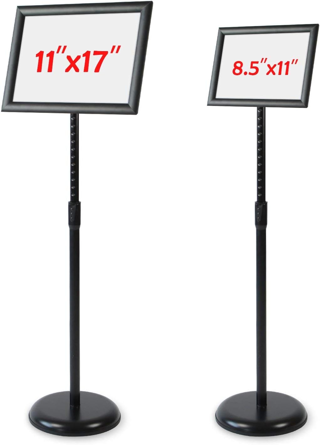 Heavy Duty Adjustable Aluminum Floor Standing Sign Holder, Black H195