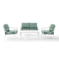 4Pc Outdoor Metal Conversation Set Navy/White Y64045