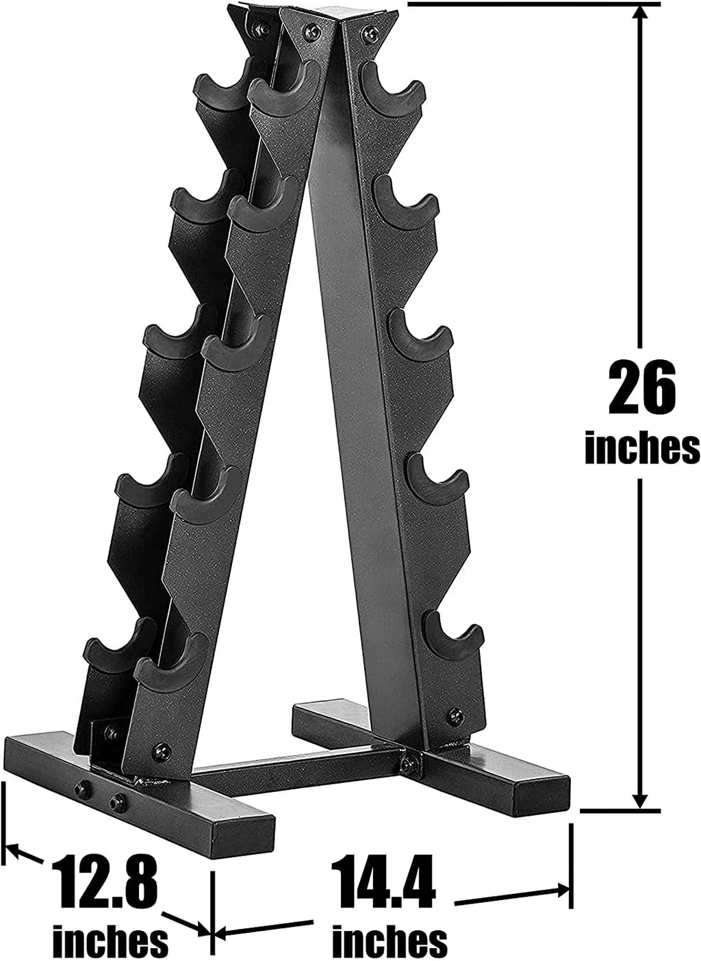 5-25 Lb. Rubber Coated Hex Dumbbell Set with Storage Rack N57976