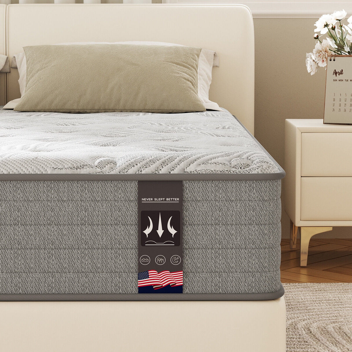 Queen Hybrid Gel Memory Foam Pocket Innerspring Mattress Y471