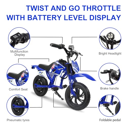 Blue 25.2V 300W Kids Electric Motorcycle Z814585