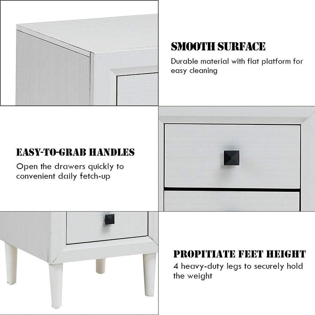 Wood Nightstands with 2 Drawers M526
