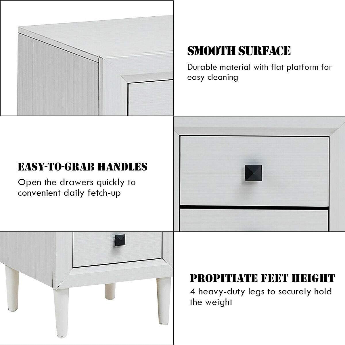 Wood Nightstands with 2 Drawers M526