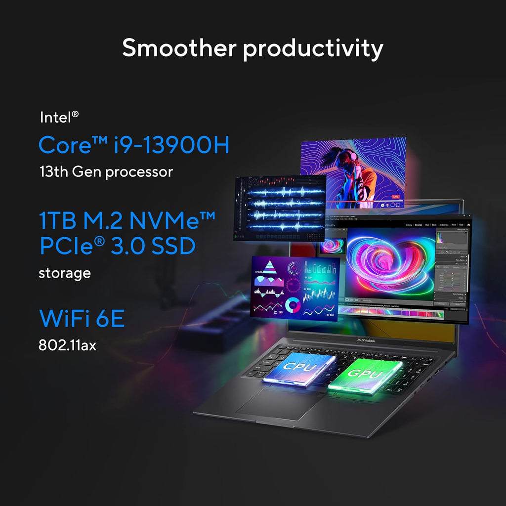 16” 3.2K 120Hz OLED Laptop, Intel Core i9-13900H, RTX 4050, 16GB RAM, 1TB SSD, Windows 11 Home, Indie Black Z654