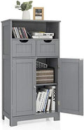 Grey Bathroom Floor Cabinet with 2 Doors and 2 Drawers A499