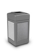Gray 42 Gallon Square Trash Receptacle F173