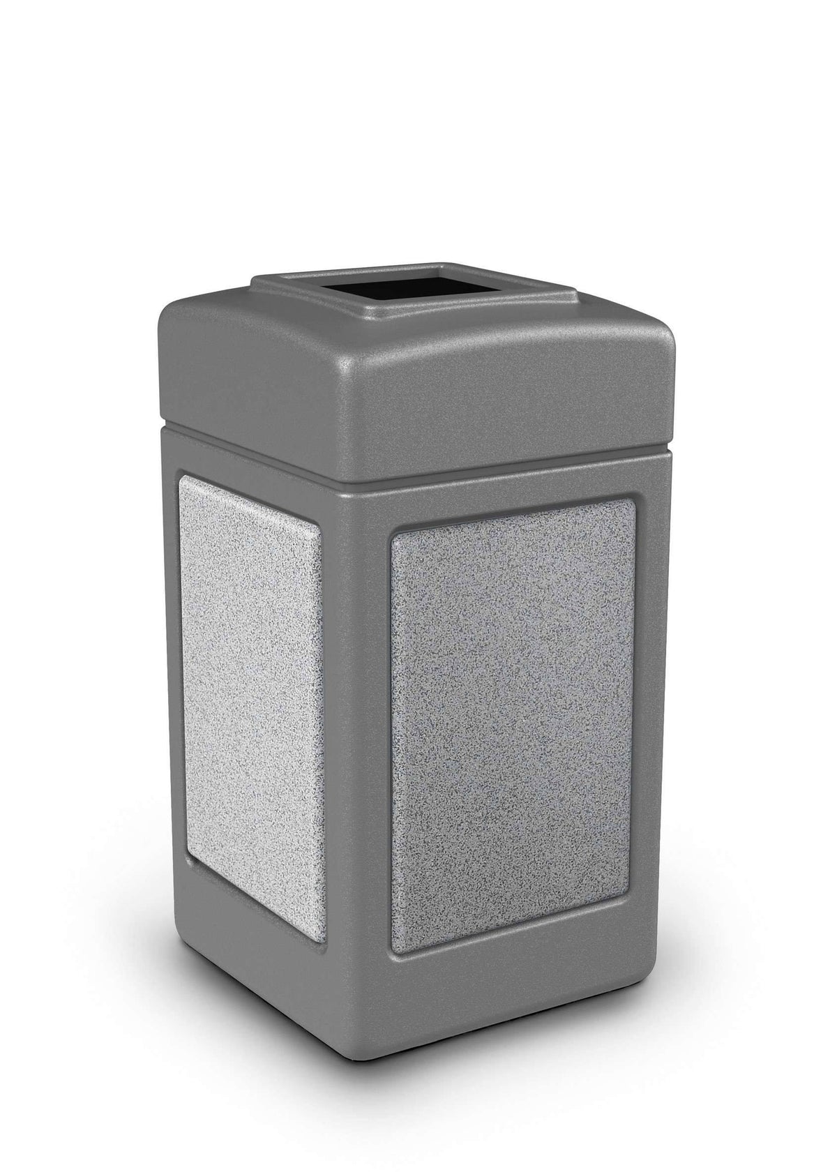 Gray 42 Gallon Square Trash Receptacle F173