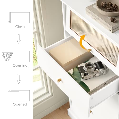 6 Drawer Black Dresser with Glass Drawer D96747