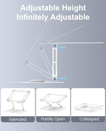 White 360° Rotating Laptop Stand F619