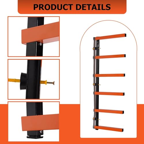 6 Levels Steel Wall Mounted Lumber Storage Rack B969