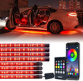 RGB LED Car Underglow Light Kit, 8PCS Bluetooth APP Control Strip J96949