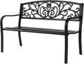 50 Patio Garden Bench Outdoor Metal Cast Iron Steel Frame Chair X349