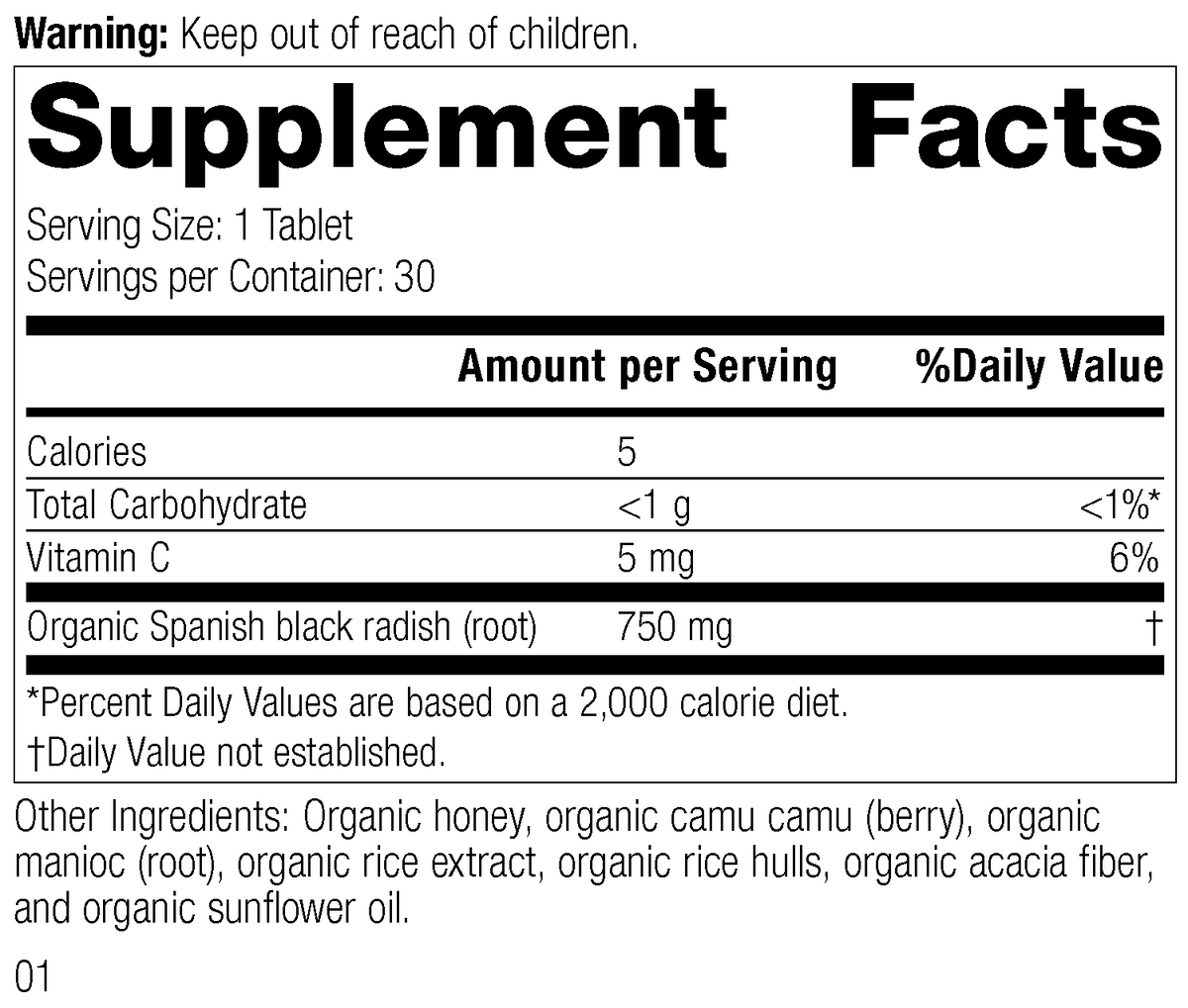 Black Radish 30 Tablets J3436