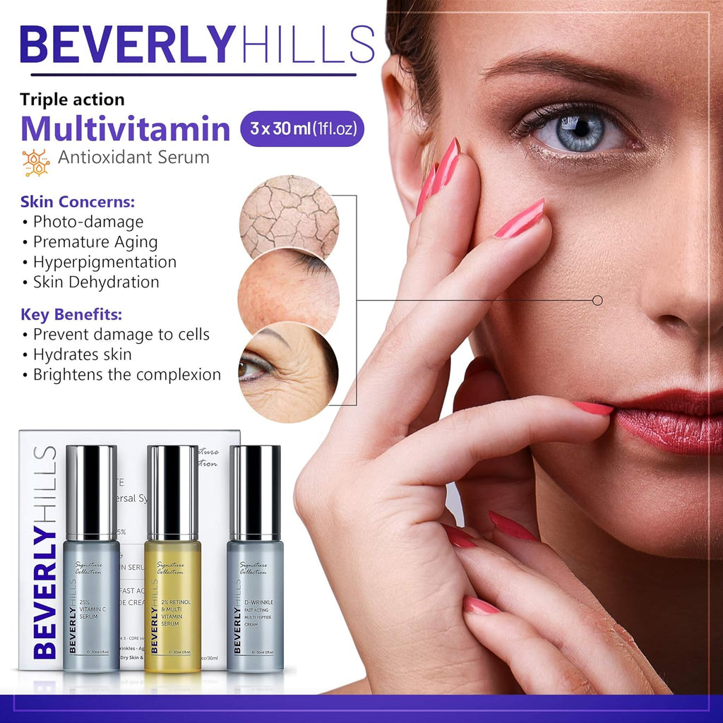 Retinol Serum (2%), Vitamin C Serum (25%), and Anti Wrinkle Cream Pack of 2 P97983