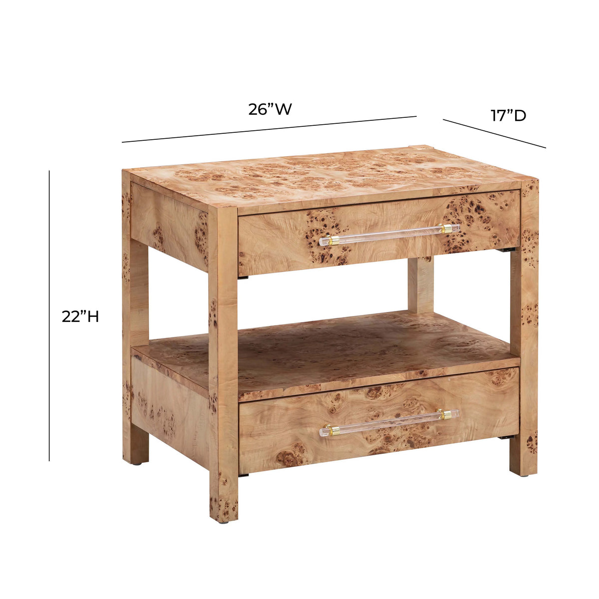 Natural Burl Nightstand K22365