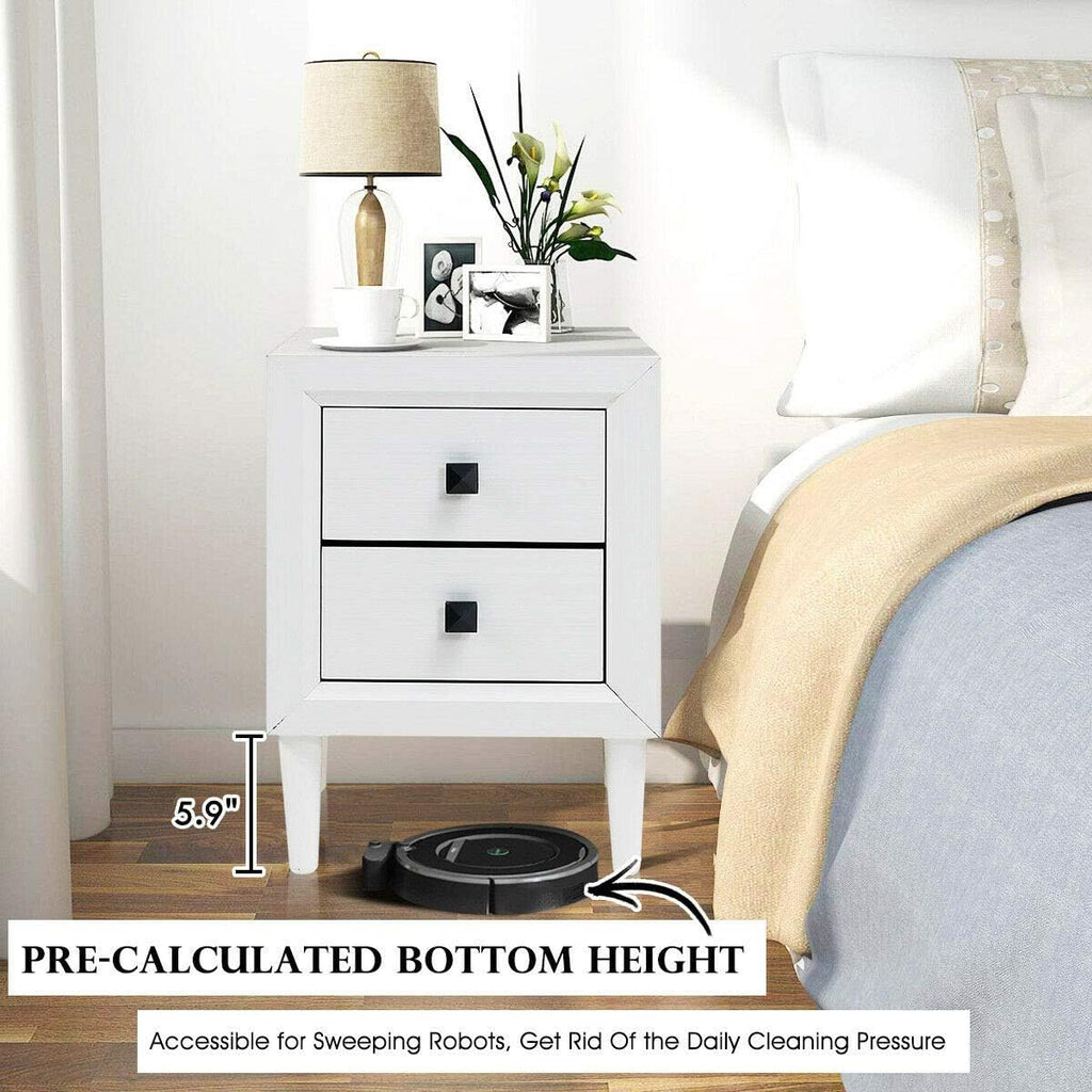 Wood Nightstands with 2 Drawers M526