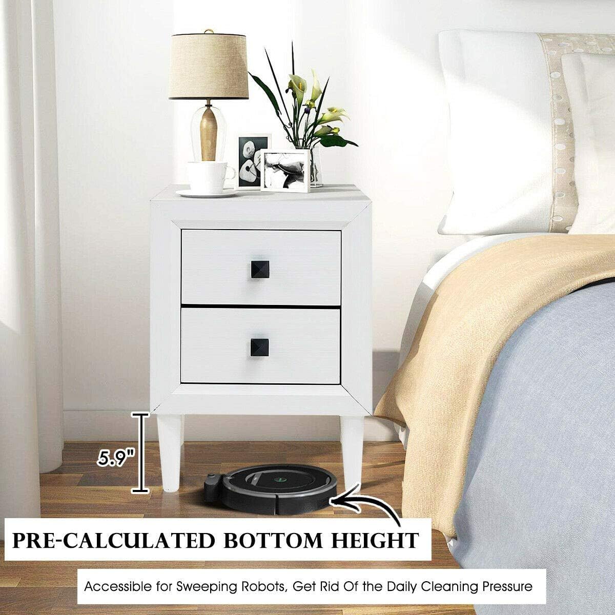 Wood Nightstands with 2 Drawers M526