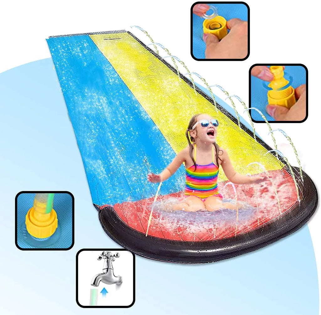 15.5Ft Inflatable Lawn Water Slide and Crash Pad A850