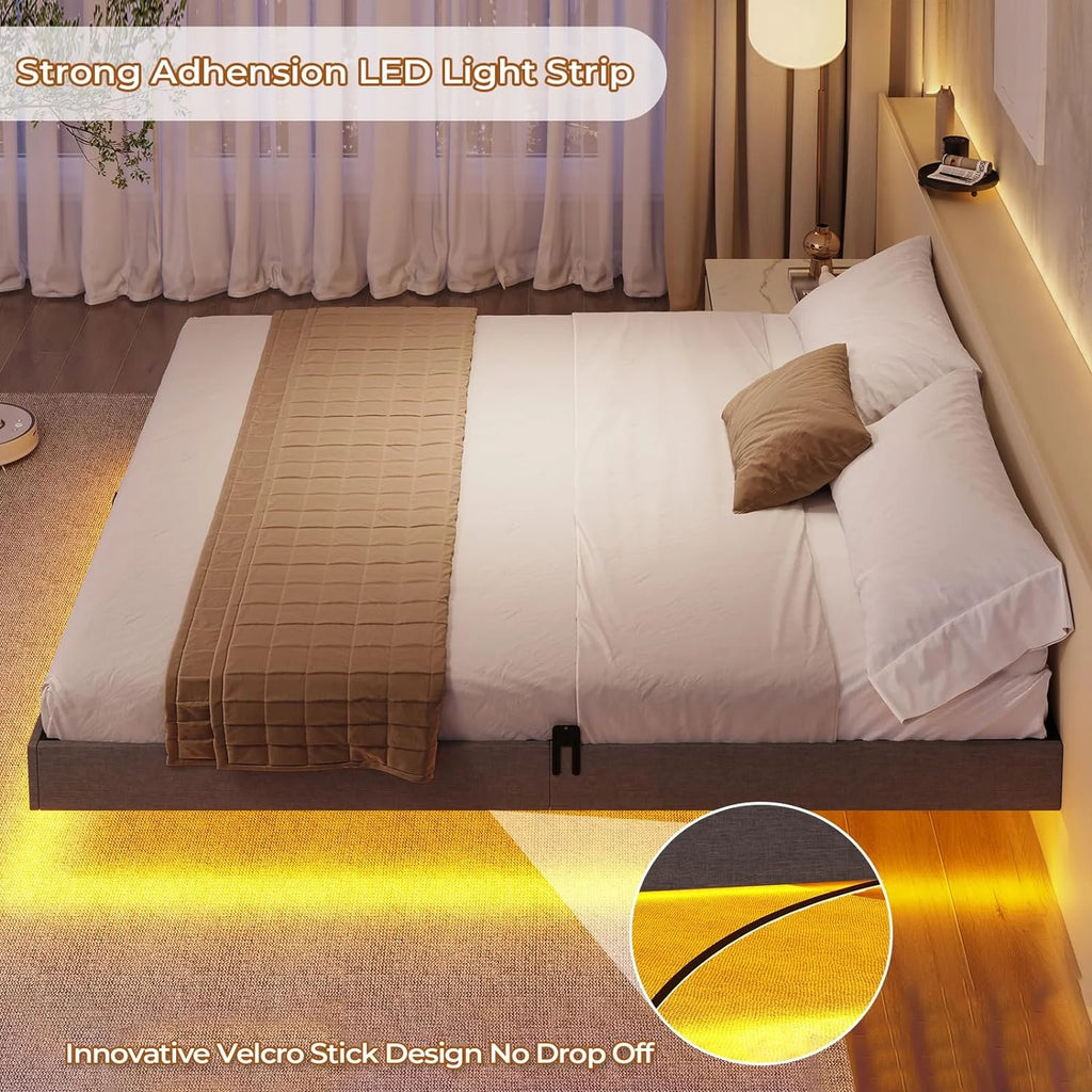 King Size Metal Platform Bed Frame with LED Lights G40474