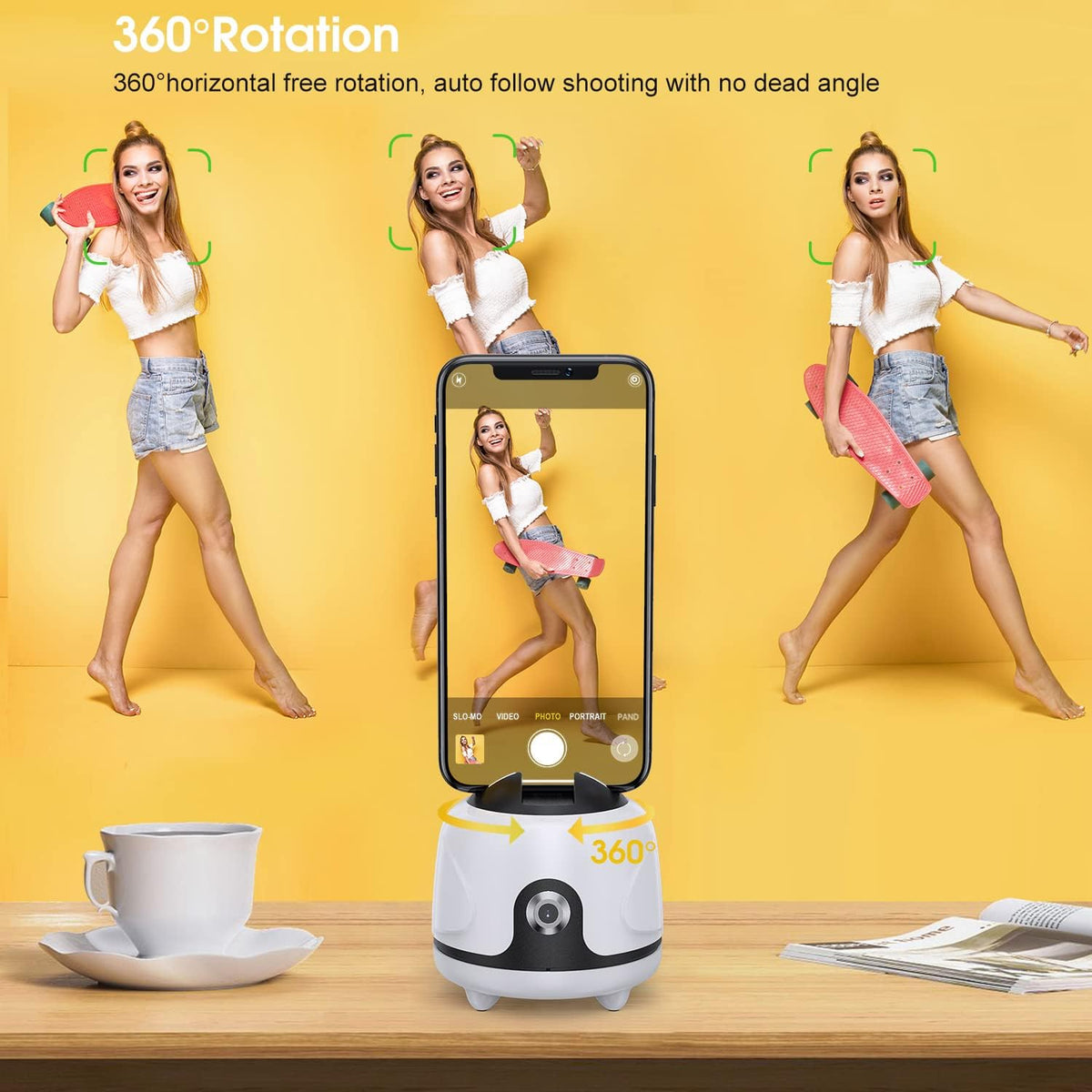 White 360° Rotation Motion Sensor Phone Holder, Pack of 2 T103891