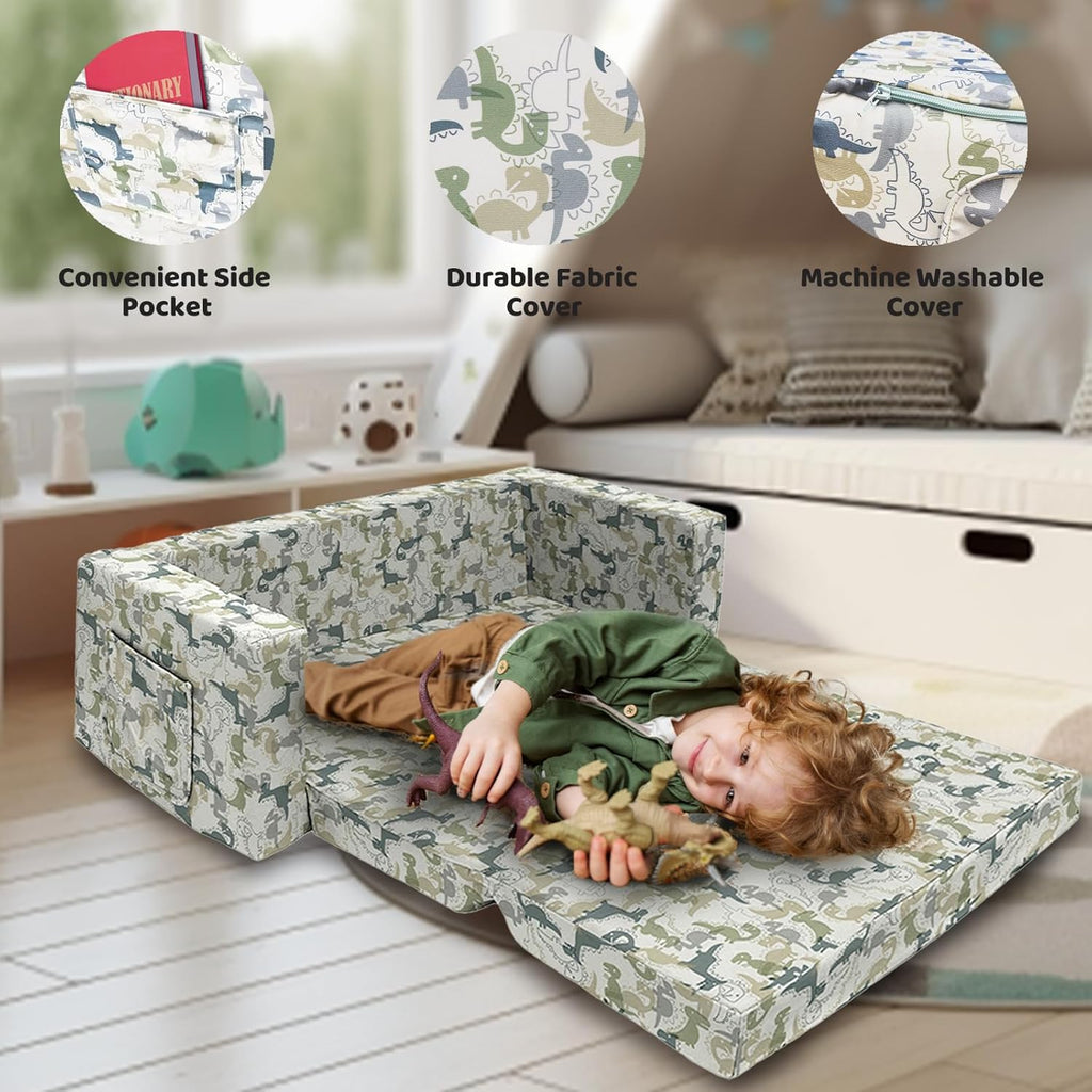2 Seats 2 in 1 Flip Open Chair Sleeper Bed Y626
