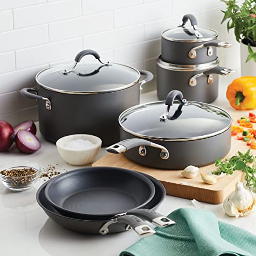 7.5 Quart Gray Hard Anodized Nonstick Stockpot with Lid O5325