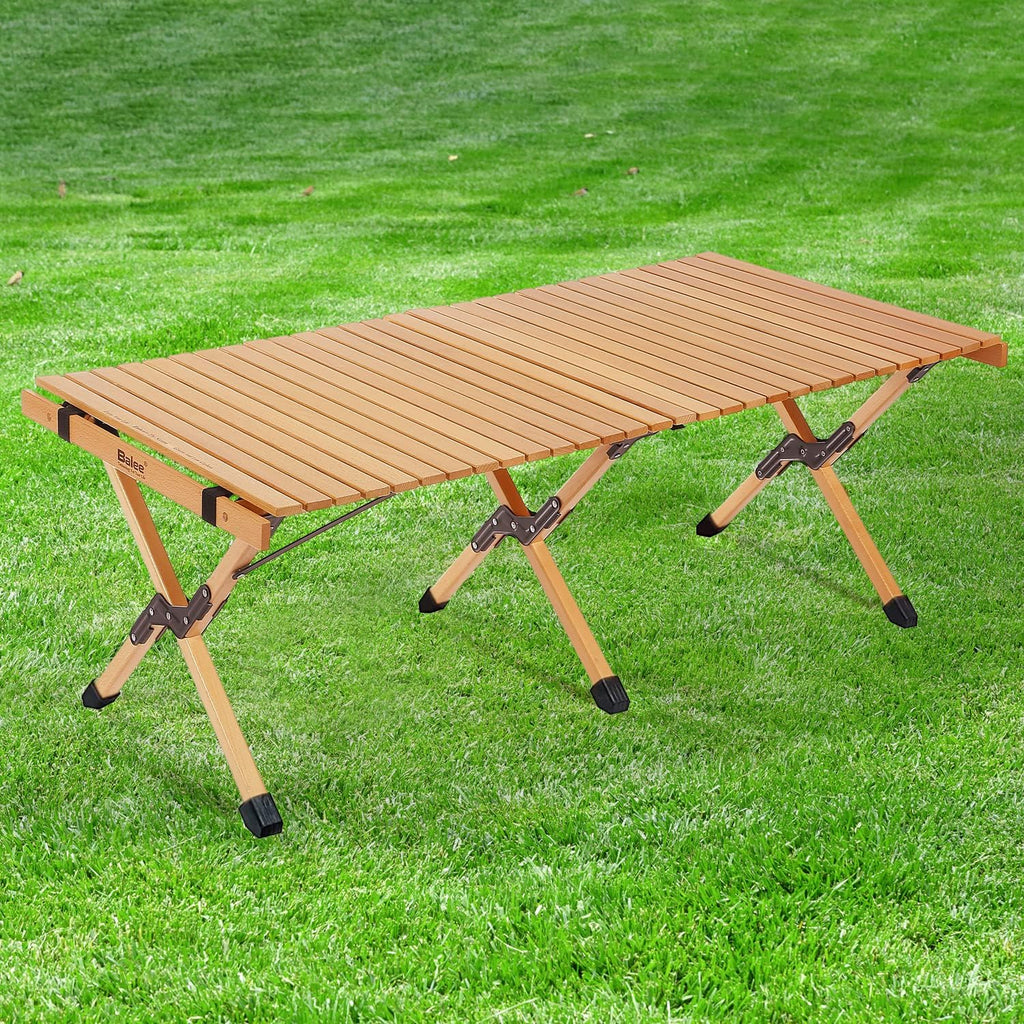 4ft Foldable Wooden Picnic Table with Carry Bag B998639
