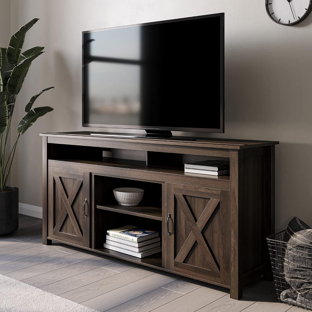 Wood Electric Fireplace TV Stand for TVs up to 65 Inches C29864