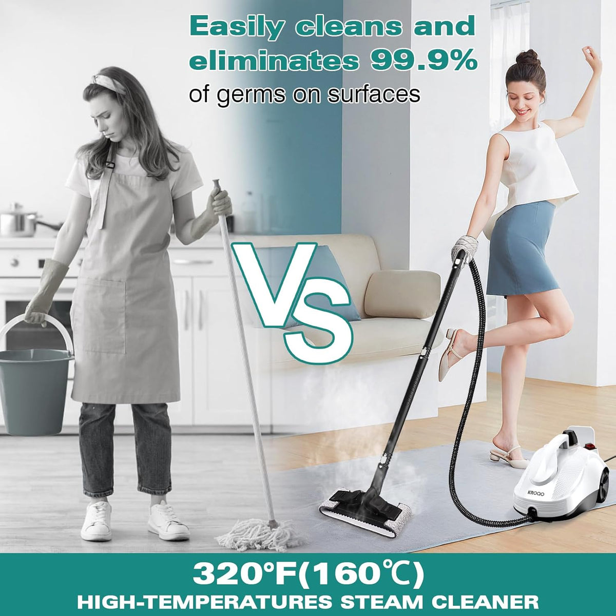 Steam Cleaner with 23 Accessories, 16.4ft Power Cord N9648