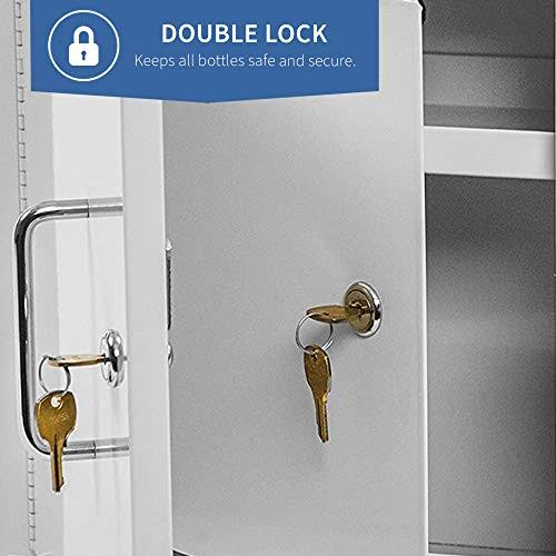 Beige Double Door Locking Cabinet with Adjustable Shelf E21057