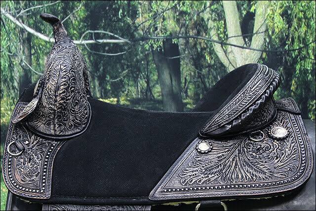 16 in Western Horse Saddle Treeless Trail Barrel Leather F150254