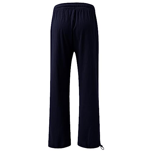 Linen Wide Leg Pants with Pockets O594842