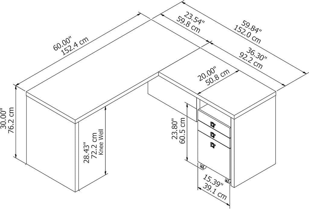 L Shaped Desk with Mobile File Cabinet W679611