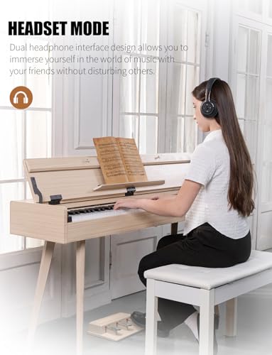 Weighted Digital Piano with Hammer-Action Keyboard V1585