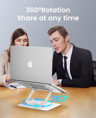 White 360° Rotating Laptop Stand F619