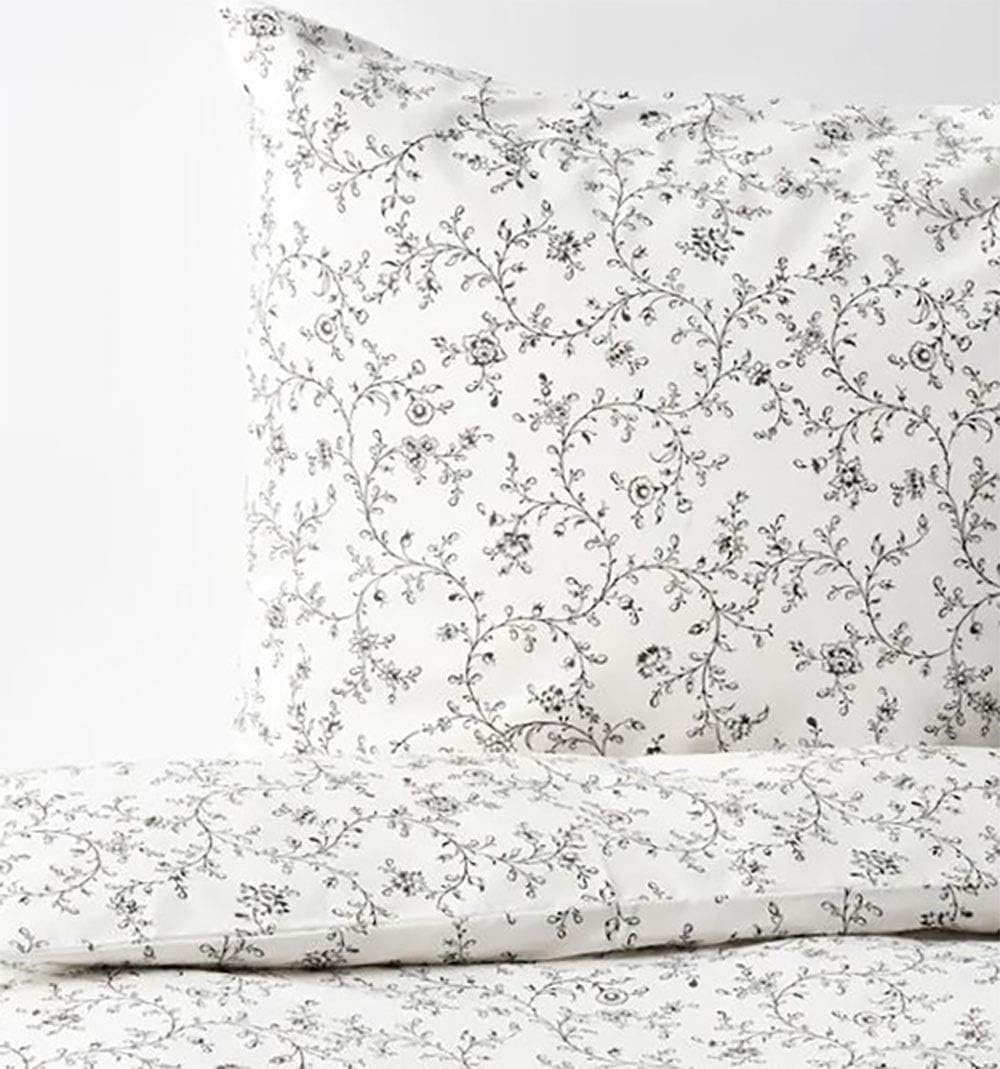 White Dark Gray Full/Queen Duvet Cover and Pillowcase(s) A384