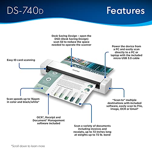 Duplex Compact Mobile Document Scanner U6443