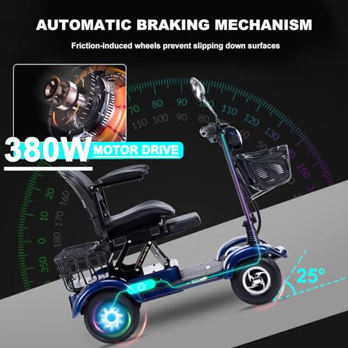 Red Folding Mobility Scooter with Lights P5507