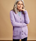 Lambswool V Neck Cardigan Purple W215105