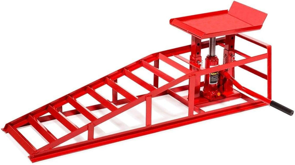 Red 1pc Low Profile Car Lift Ramps D9753
