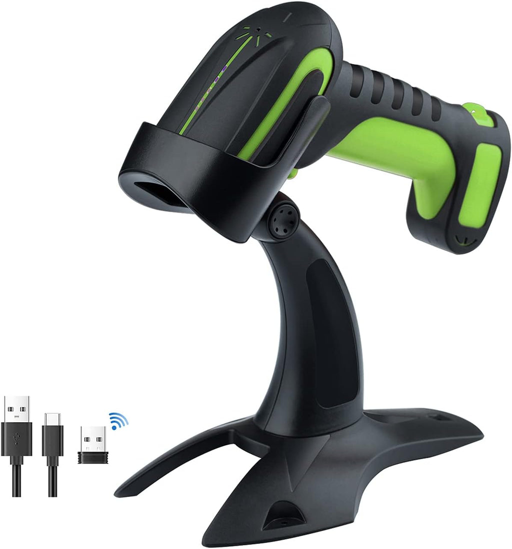 Industrial Wireless Barcode Scanner 2D QR 1D Green T435079