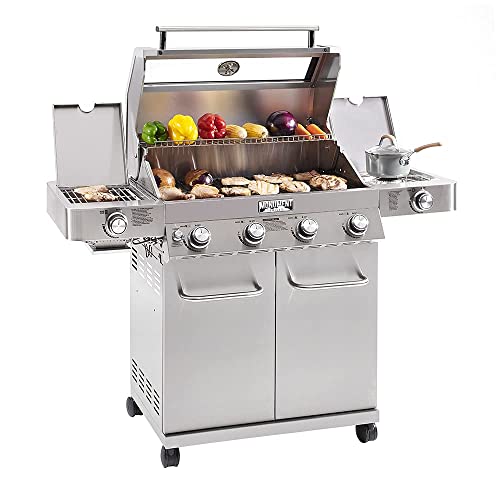 4-Burner Propane Gas Grill Stainless Steel with Rotisserie Kit B797597