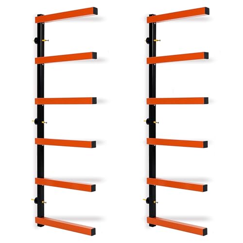 6 Levels Steel Wall Mounted Lumber Storage Rack B969