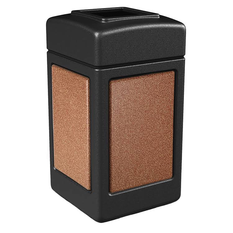 Gray 42 Gallon Square Trash Receptacle F173