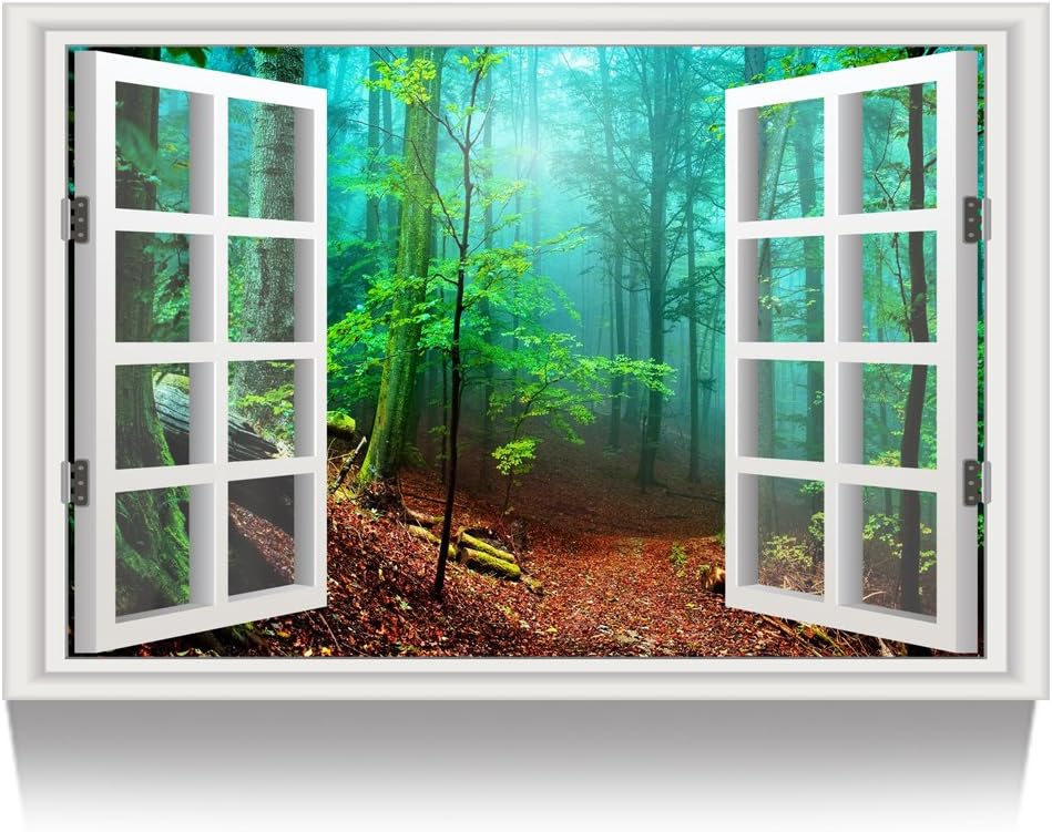 Canvas Print Wall Art Green Forest Landscape Picture Q382