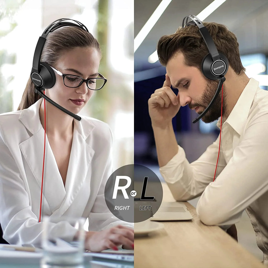 USB Stereo Headset with Mic Wired Headphones with in-Line Volume Control 3.5mm Jack T435252