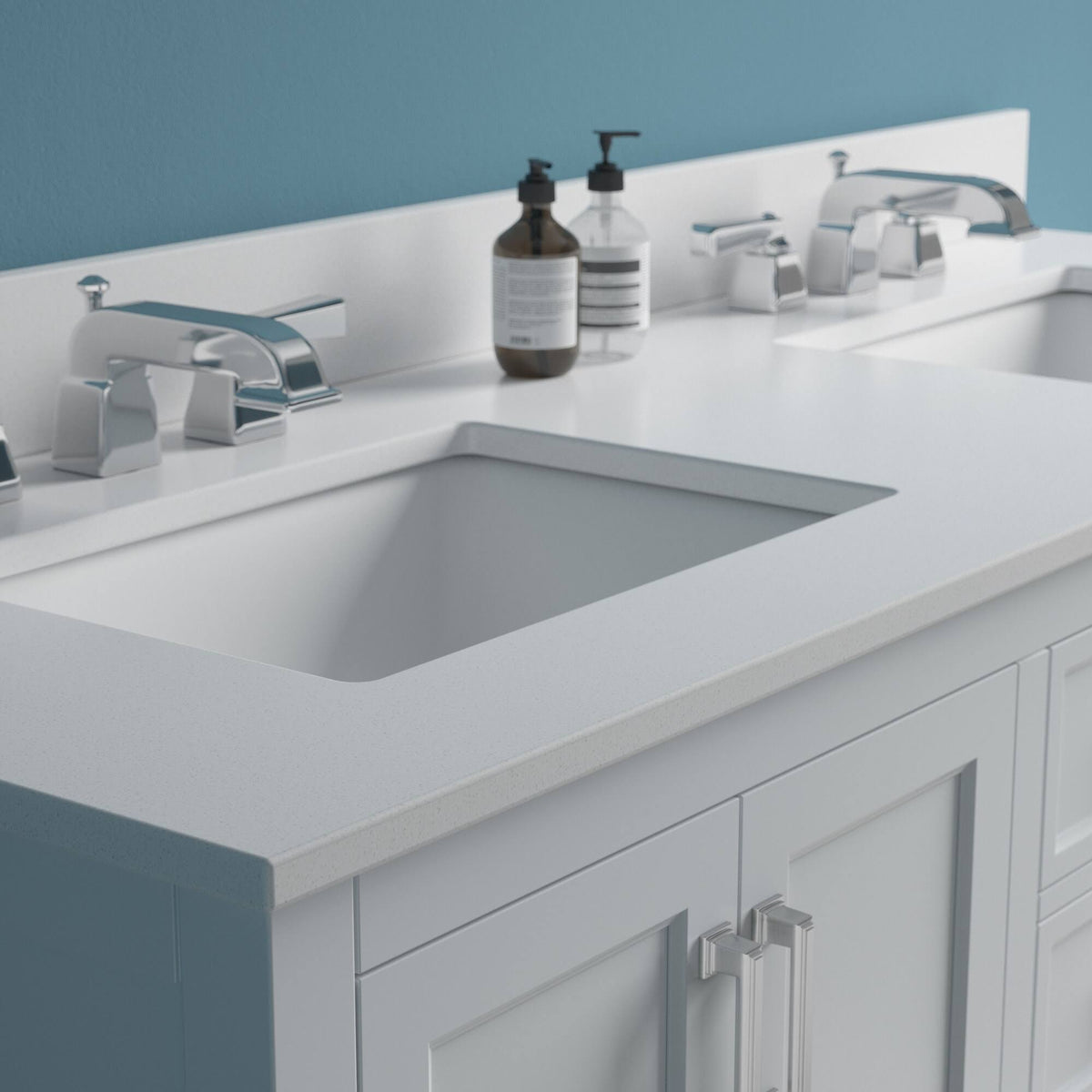 61x22 Quartz Vanity Top with Backsplash G462