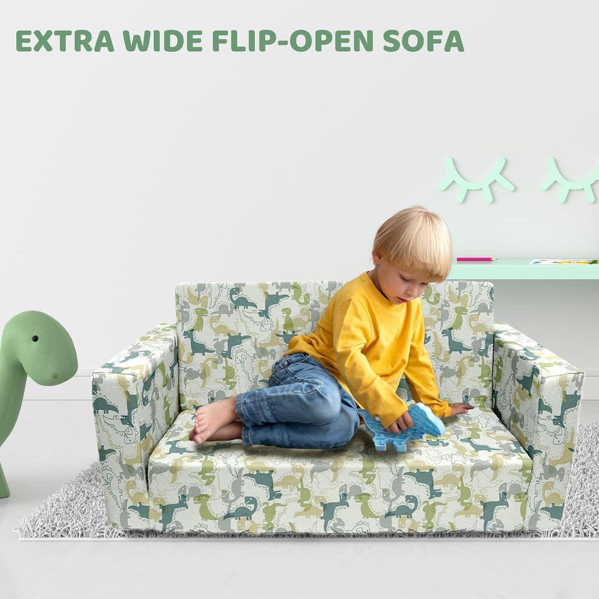 2 Seats 2 in 1 Flip Open Chair Sleeper Bed Y626