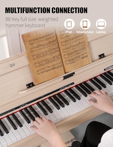 Weighted Digital Piano with Hammer-Action Keyboard V1585