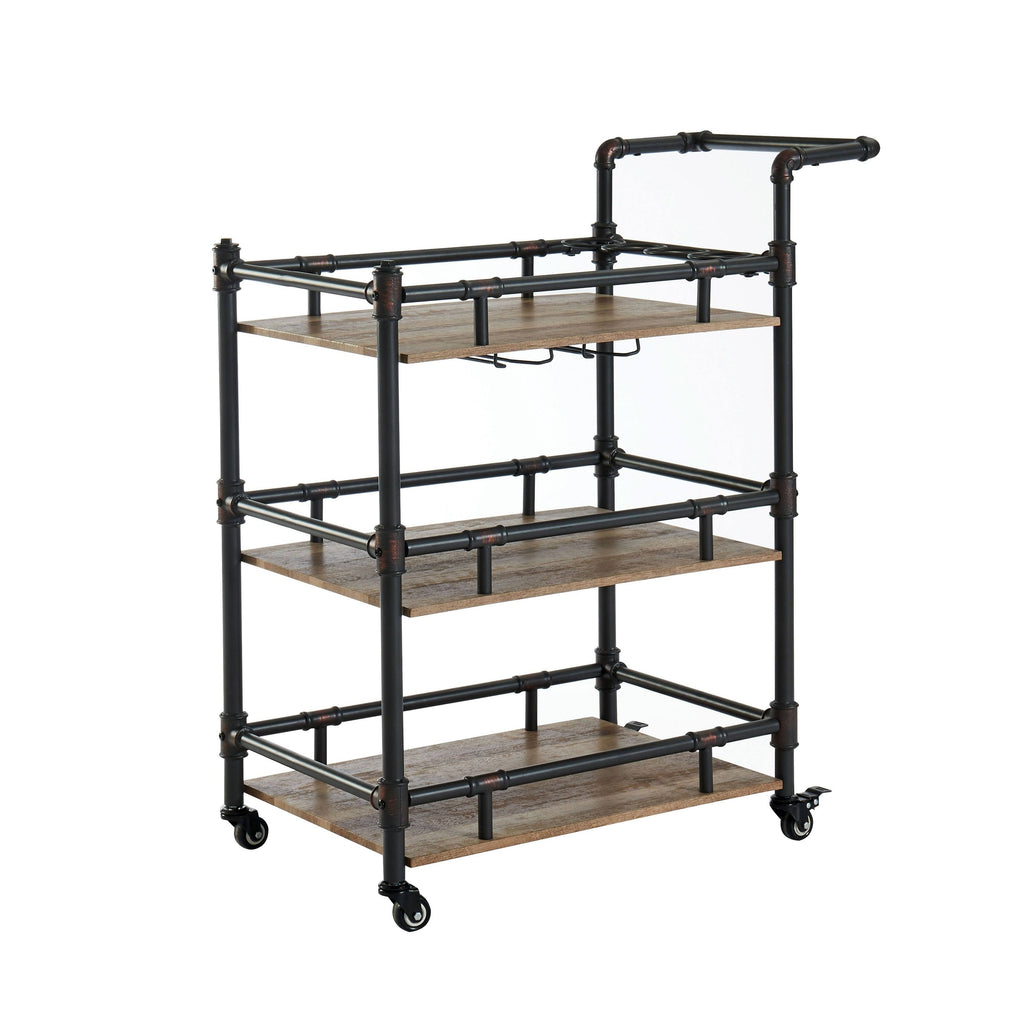 Black Metal Mobile Serving Cart J47432